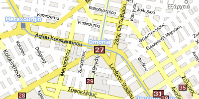 Omónia-Platz Stadtplan