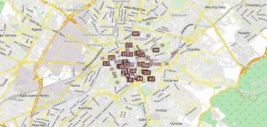 Reiseführer von Athen und Reiseführer mit Sehenswürdigkeiten  im Stadtplan