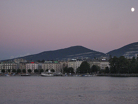 Foto Genfer See bei Nacht