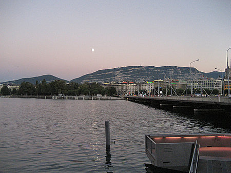 Genfer See bei Nacht Foto 