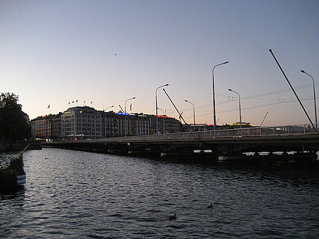 Foto Genfer See bei Nacht