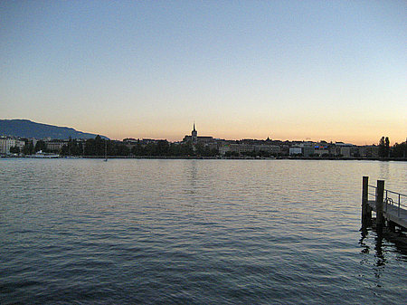 Genfer See bei Nacht Fotos