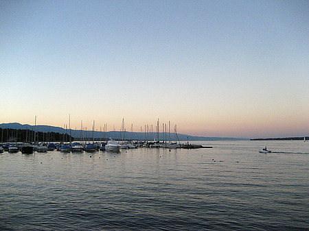 Foto Genfer See bei Nacht - Genf