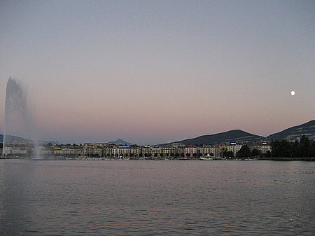 Genfer See bei Nacht Foto 